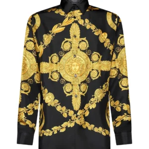 Versace Baroque Pattern Long Sleeved Shirt