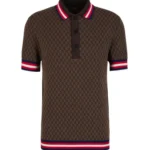 Balmain Monogram Printed Short Sleeved Polo Shirt