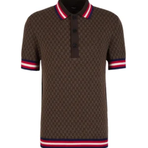 Balmain Monogram Printed Short Sleeved Polo Shirt