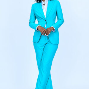 Aqua 2 Piece Slim Fit Suit with Adjustable Side Tabs on Pants