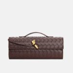 Women's Minimalist Woven Genuine Leather Crossbody Baguette