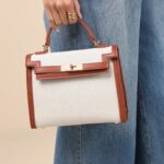 Eliyanah Ivory and Brown Woven Crossbody Bag